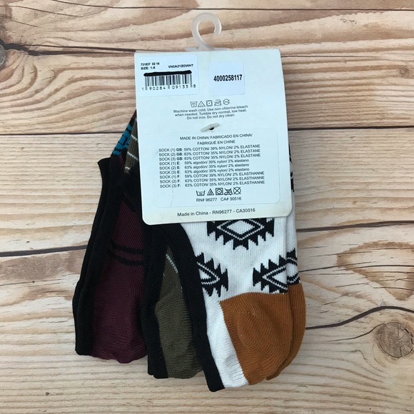 Vans Off The Wall 3 Pairs No Show Socks/Footies - Picture 8 of 12